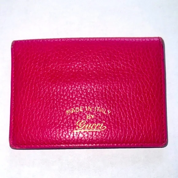 Gucci Fuchsia Leather Card Case/Train Pass - Picture 9 of 9